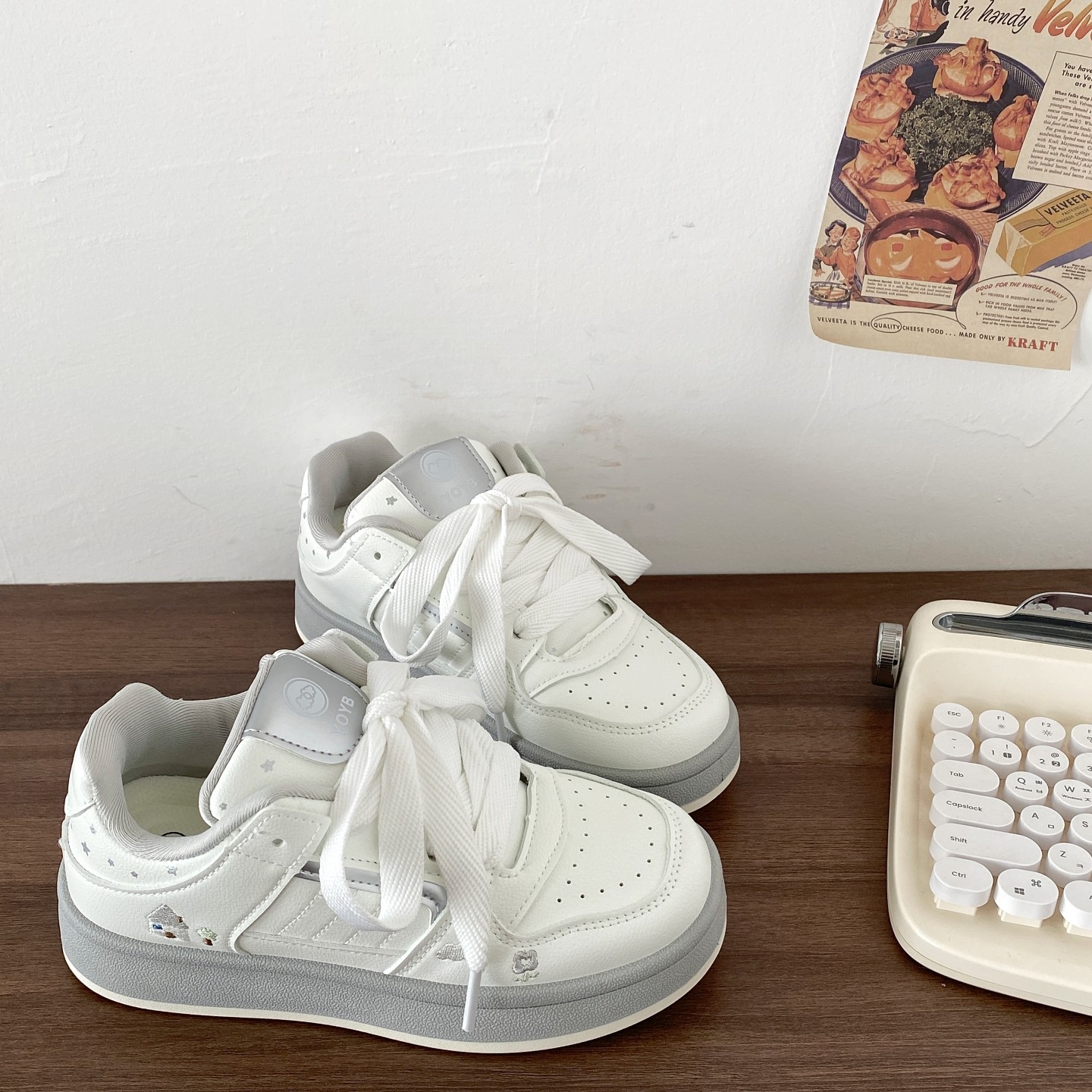 喜叔银色小众设计感板鞋女2026春季新款厚底小白鞋运动休闲面包鞋,女鞋,休闲板鞋,淘宝优惠券,粉丝福利购,淘宝优惠卷