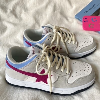 日系撞色小白鞋女百搭学生板鞋子