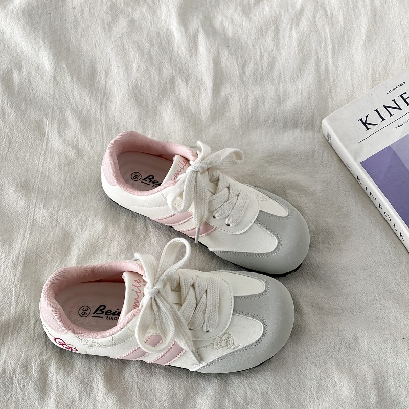 喜叔 春季爆款Kitty猫德训鞋女2025新款泡芙小白鞋平底阿甘板鞋潮,女鞋,德训鞋,淘宝优惠券,粉丝福利购,淘宝优惠卷