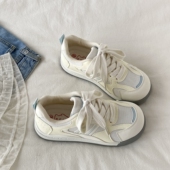 运动休闲鞋 喜叔夏季 小白鞋 厚底德训鞋 百搭网面透气板鞋 女2025新款