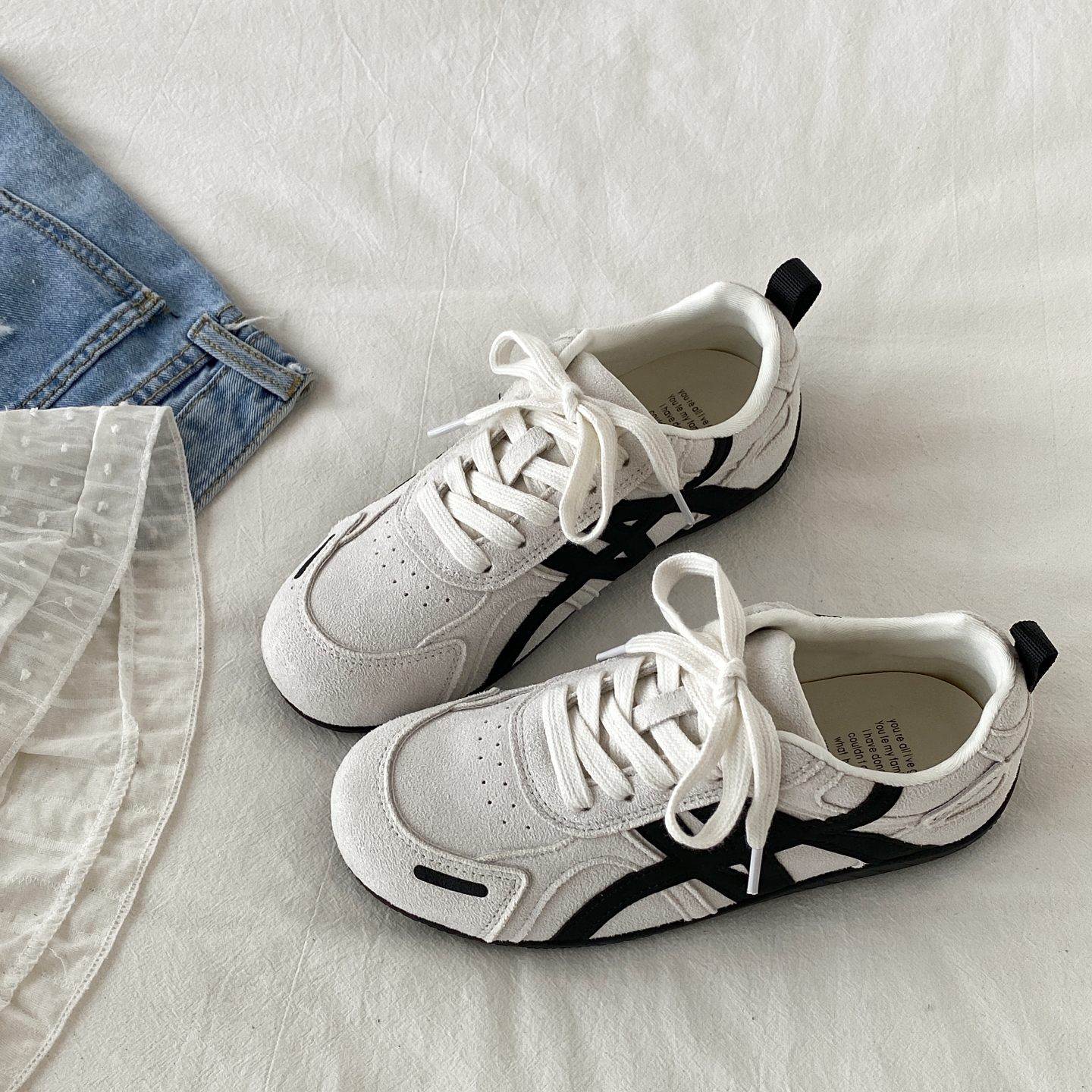 爆款百搭德训鞋平底阿甘鞋运动鞋