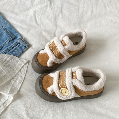 冬天保暖羊羔毛棉鞋魔术贴毛毛鞋