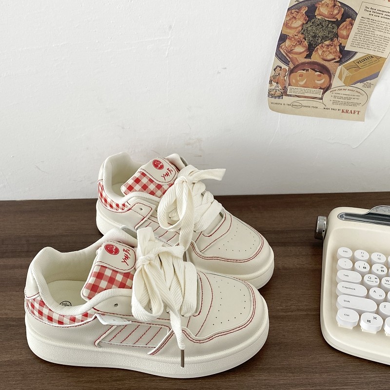 喜叔 爆款厚底小白鞋女2025春季新款ins潮小众百搭板鞋休闲面包鞋,女鞋,休闲板鞋,淘宝优惠券,粉丝福利购,淘宝优惠卷