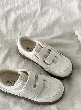 喜叔小众魔术贴德训小白鞋女百搭chic软底丑萌板鞋休闲运动阿甘鞋