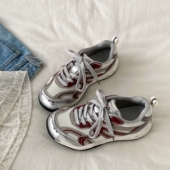 复古厚底网面德训鞋 女款 ins潮小众拼色阿甘鞋 喜叔 户外休闲运动鞋