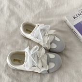 新款 芭蕾德训鞋 女复古小众薄底阿甘鞋 喜叔2025夏季 运动休闲小白鞋