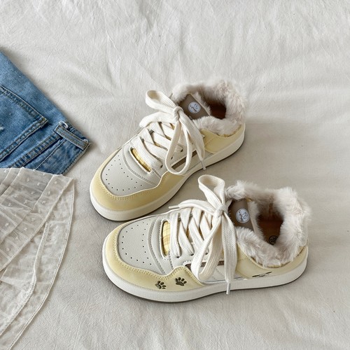 爆款黄色小狗二棉鞋加绒加厚板鞋