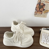 百搭面包鞋 喜叔厚底大头小白鞋 潮 休闲运动板鞋 爆款 女2025夏季 新款