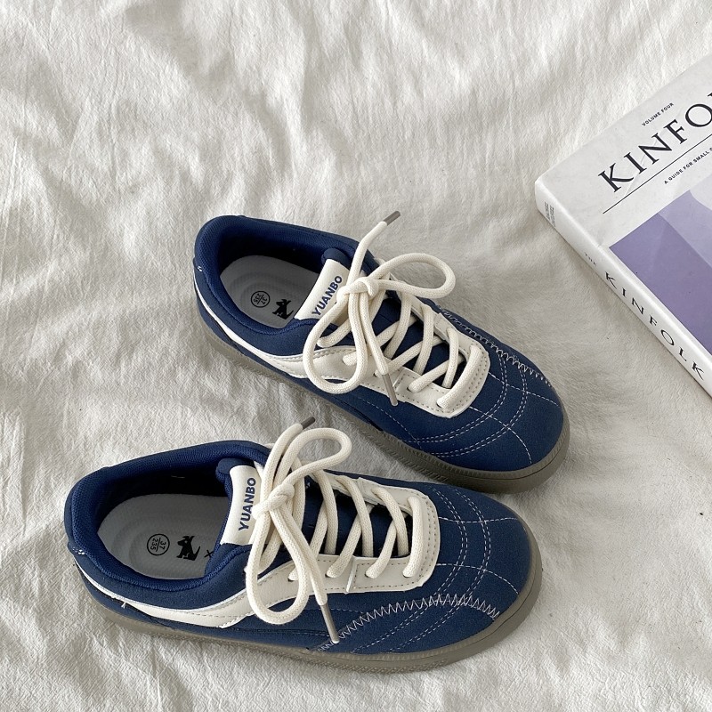 喜叔小众藏青色德训鞋女2025春季新款复古百搭板鞋休闲运动小白鞋,女鞋,休闲板鞋,淘宝优惠券,粉丝福利购,淘宝优惠卷
