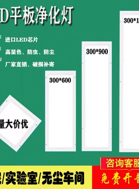 300x1200净化灯led洁净灯30x90医院手术室无尘车间平板吸顶灯明装