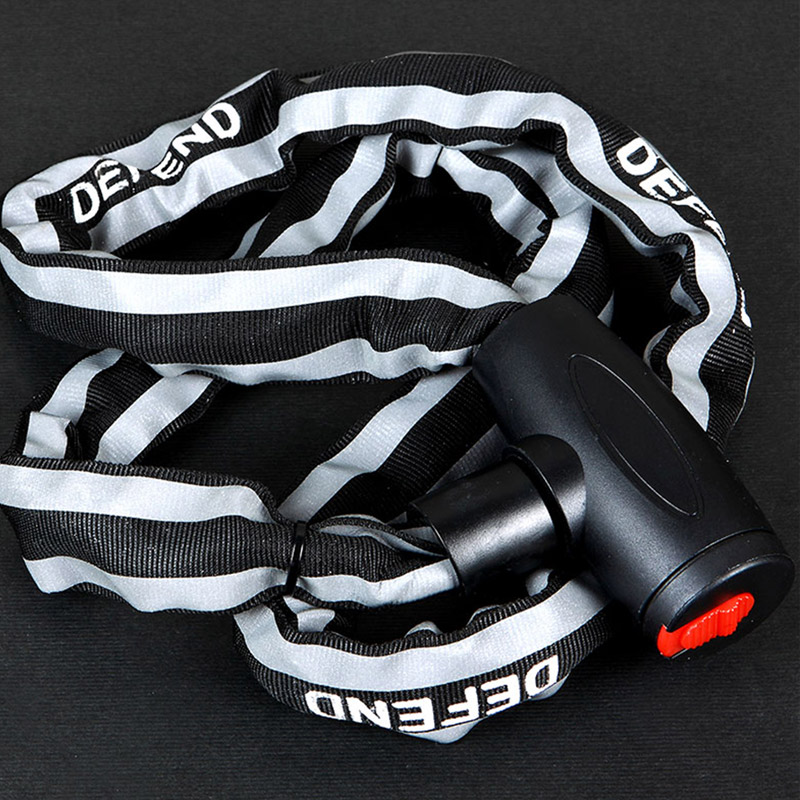 DF反光自行车链条锁摩托车电动电瓶车防盗山地车抗液压剪加长锁链