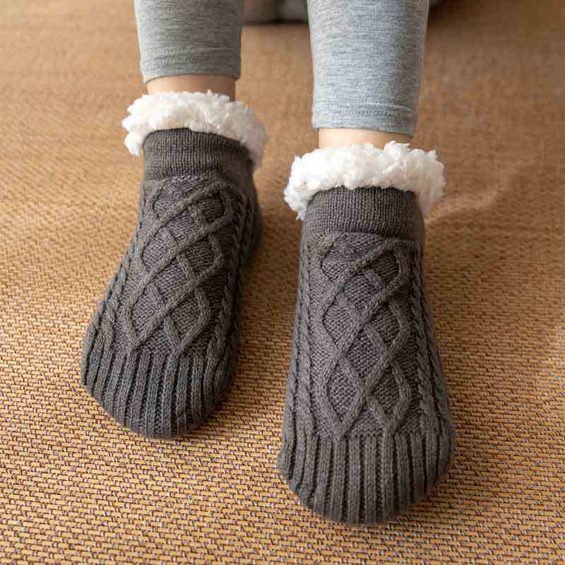 Super thick fleece warm floor socks for women, warm foot socks for sleeping in autumn and winter, anti-slip fleece foot guards for winter home thumbnail 8