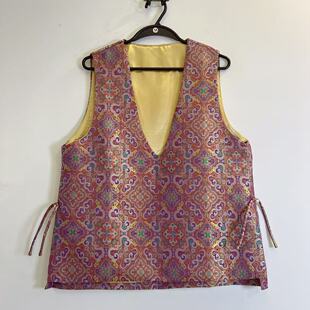 无袖 2026春季 宋锦V领织金马夹高品质减龄时尚 新中式 背心马甲 新款