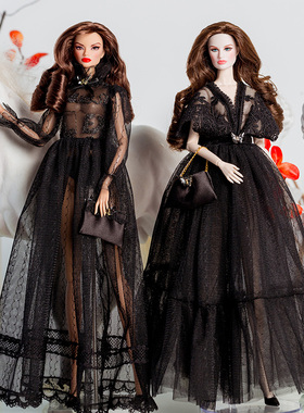 仙仙超模娃娃黑色浪漫系列礼盒套装送女生礼物换装潮玩具仿真人偶