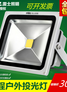 雷士led户外投光灯30w50W70W100W防水广场灯泛光灯外墙灯广告灯