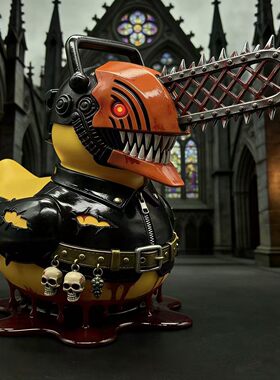 跨境电锯鸭树脂摆件朋克