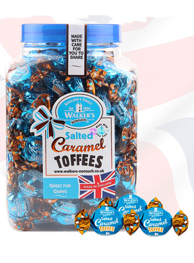 英国进口糖果软糖年货零食walkers沃尔克斯太妃糖海盐焦糖味罐装