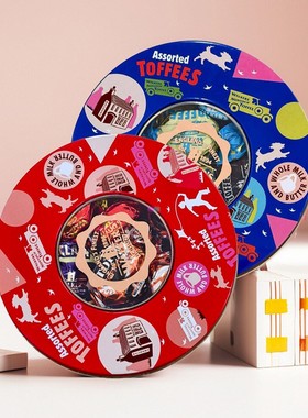 英国进口糖果零食软糖walkers沃尔克斯什锦太妃糖礼盒圆罐装100g