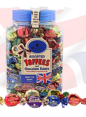 英国进口零食喜糖糖果软糖礼盒装年货walkers沃尔克斯什锦太妃糖