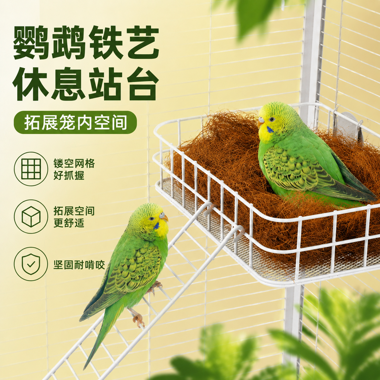 鹦鹉休息站台铁艺平台跳台沙发吊床睡窝睡觉牡丹玄凤鸟窝鸟用睡床