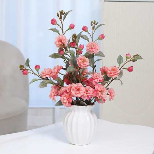 山茶花插花客厅装饰花束塑料绢花