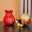 饰品轻奢高档花瓶 福袋干花摆件花瓶客厅插花麦穗钱袋大麦花束装