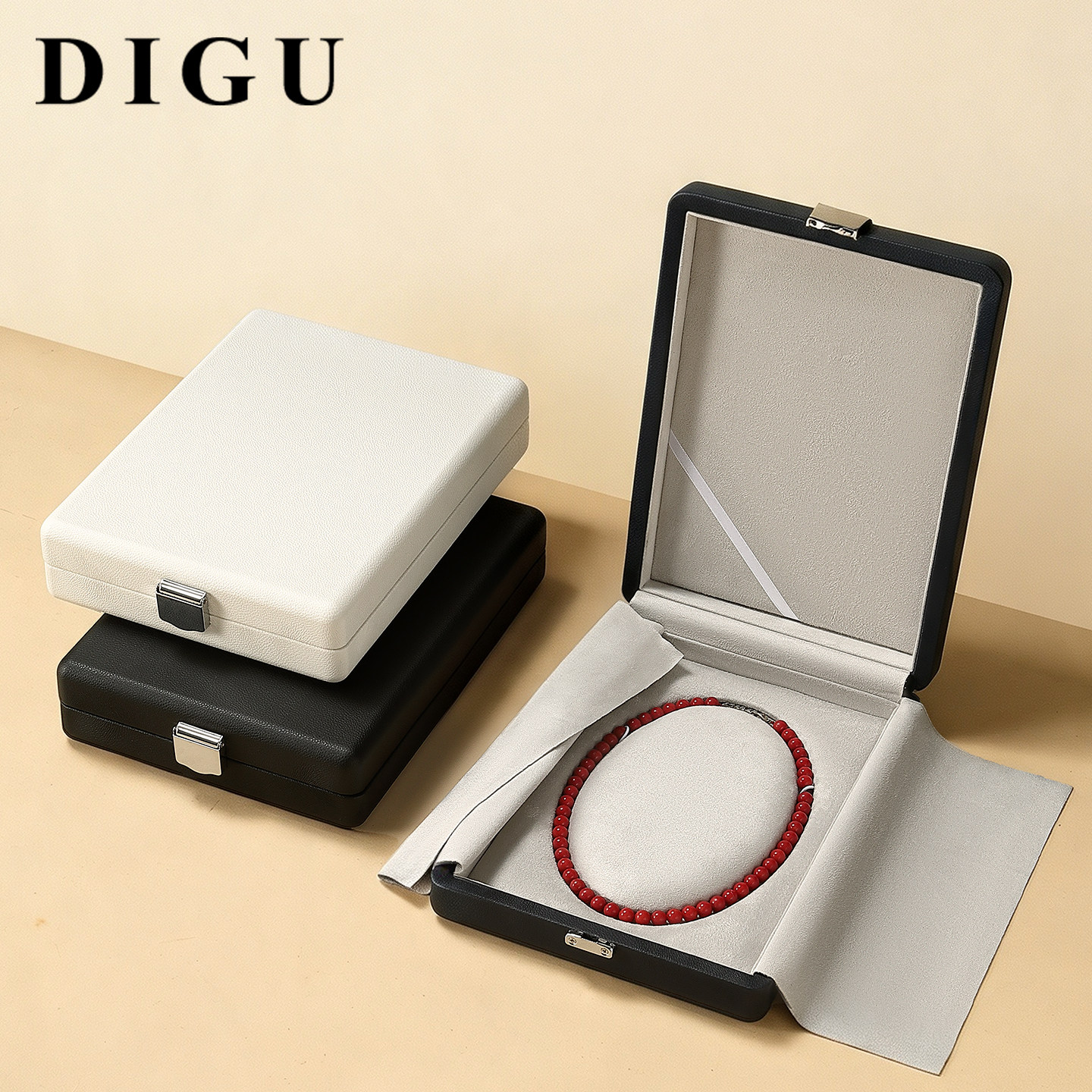 PU皮项链首饰盒珍珠项链礼盒图片