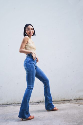 喇叭裤拖地薄款牛仔22夏季
