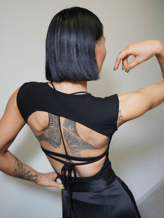 王润SOHANA 2023春夏季新款吊带露背系带这副乳背心上衣舞蹈服t恤