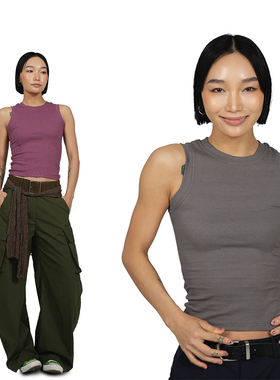 王润SOHANA原创设计感2025新款外穿无袖运动宽带背心女时尚洋气夏