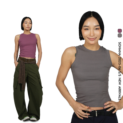 王润SOHANA原创设计感2025新款外穿无袖运动宽带背心女时尚洋气夏