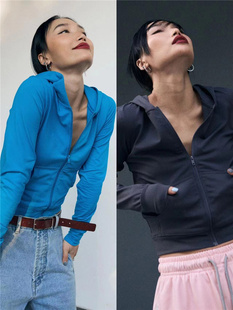 收腰卫衣 运动连帽短款 王润原创SOHANA设计2023春秋季 新款