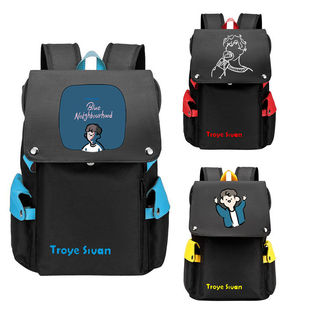 2024戳爷Troye Sivan 特洛耶希文 周边书包 中学生双肩包盖头背包