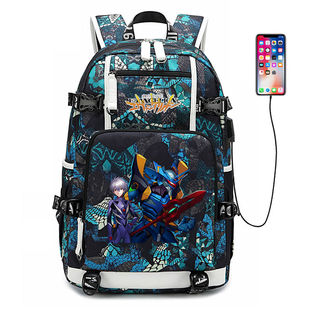 2024EVA新世纪福音战士周边双肩包男学生书包大容量电脑包潮牌旅