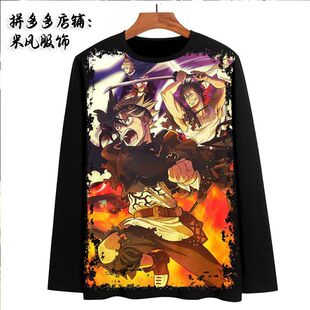 2025黑色四叶草 BLACK CLOVER 周边长袖T恤衣服装男女款体恤黑色