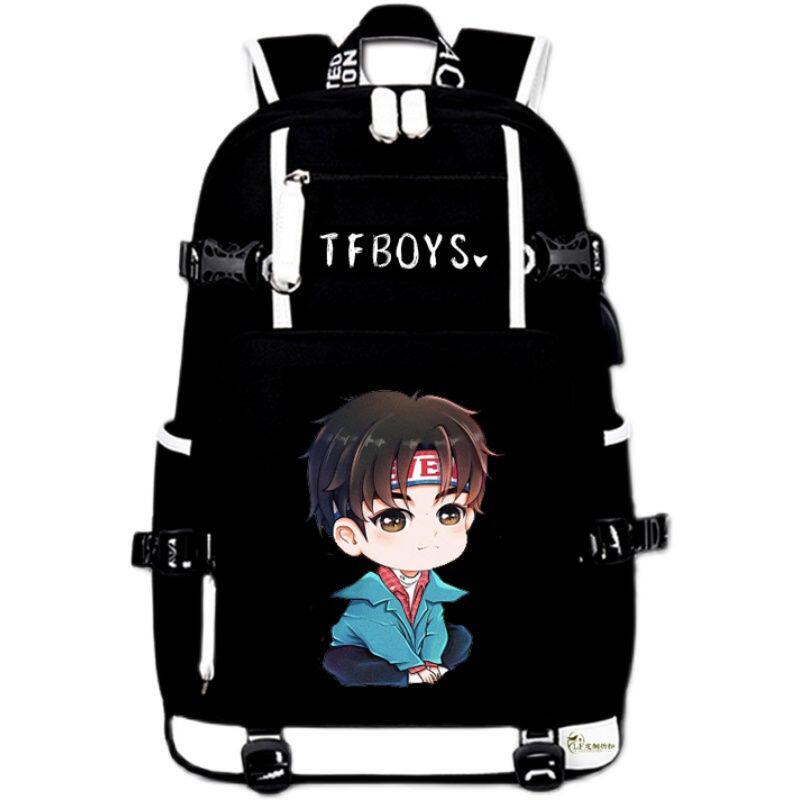 2024tfboys王源王俊凯易烊千玺q版男女小学生初高中书包双肩包可