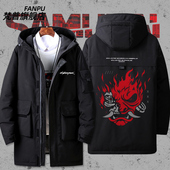 2024赛博朋克2077 Samurai主题羽绒服男女学生休闲衣服百搭冬季 上