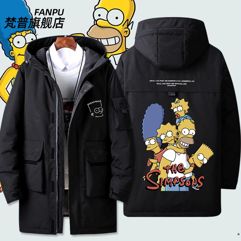2024辛普森一家联名羽绒服动漫周边男女夹克外套冬季棉服上衣服