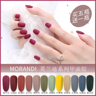 莫兰迪指甲油胶2019年新款梅子色磨砂封层网红款美甲店专用流行色