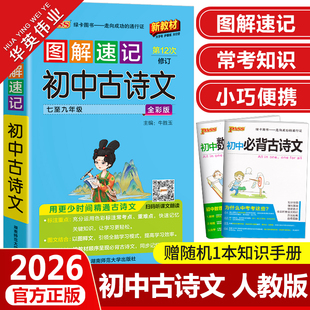 2026新版pass绿卡图书图解速记初中古诗文 人教版七八九年级初一初二初三中考语文必背古诗词复习资料书