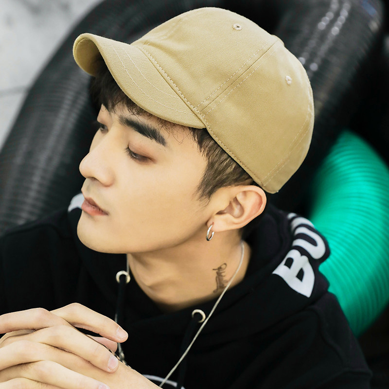 软顶帽子男ins潮牌时尚短檐鸭舌帽韩版街头美式休闲个性棒球帽男