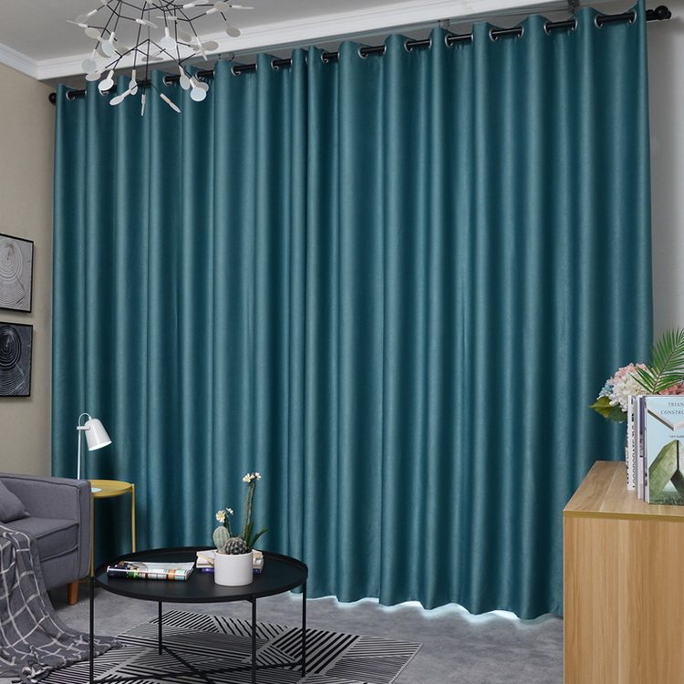 全遮光窗帘成品遮光布卧室客厅飘窗帘北欧简约防晒加厚纯色遮阳布
