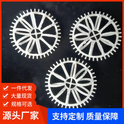 现货供应聚丙烯花环填料塑料带刺泰勒花环填料PP PVC塑料拉西环