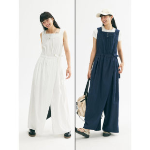 极简风双色慵懒设计感连体裙裤 淡人穿搭 5994 失色画境 鹿与飞鸟