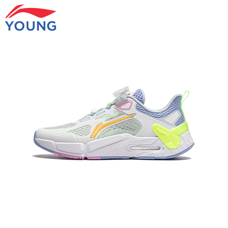 李宁儿童女童轻便缓震旋钮跑步鞋