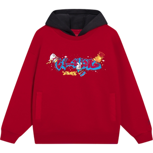 李宁儿童卫衣断码特价男童宽松童装潮流洋气女童运动套头上衣外套