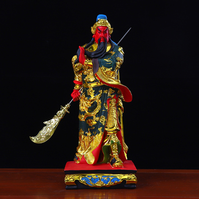 提刀关公二爷树脂佛像武财神桌面