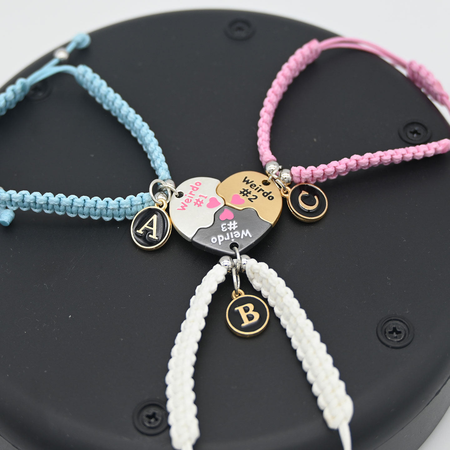 新款三人学生闺蜜磁吸手绳手工编织情侣手链男女手绳饰品