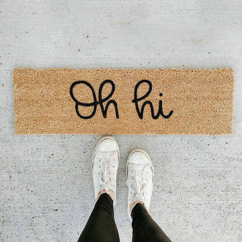 印度进口手工椰棕地垫长条入户门进门口门厅窄条除尘蹭土脚垫定制