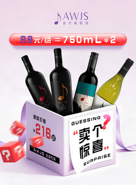 音符葡萄酒98惊喜盲盒750ml*2